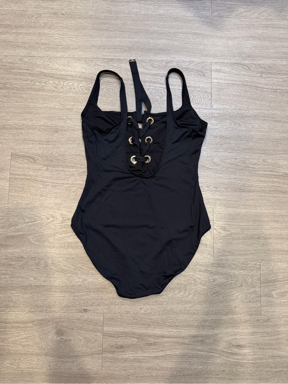 Michael Kors Classic Black Lace-Up One-Piece Swimsuit - Picture 2 of 6